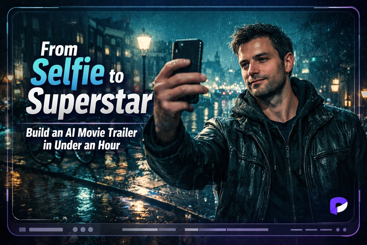 Photo booth operator building an AI movie trailer experience in Pictor software with Born Impossible spy thriller theme