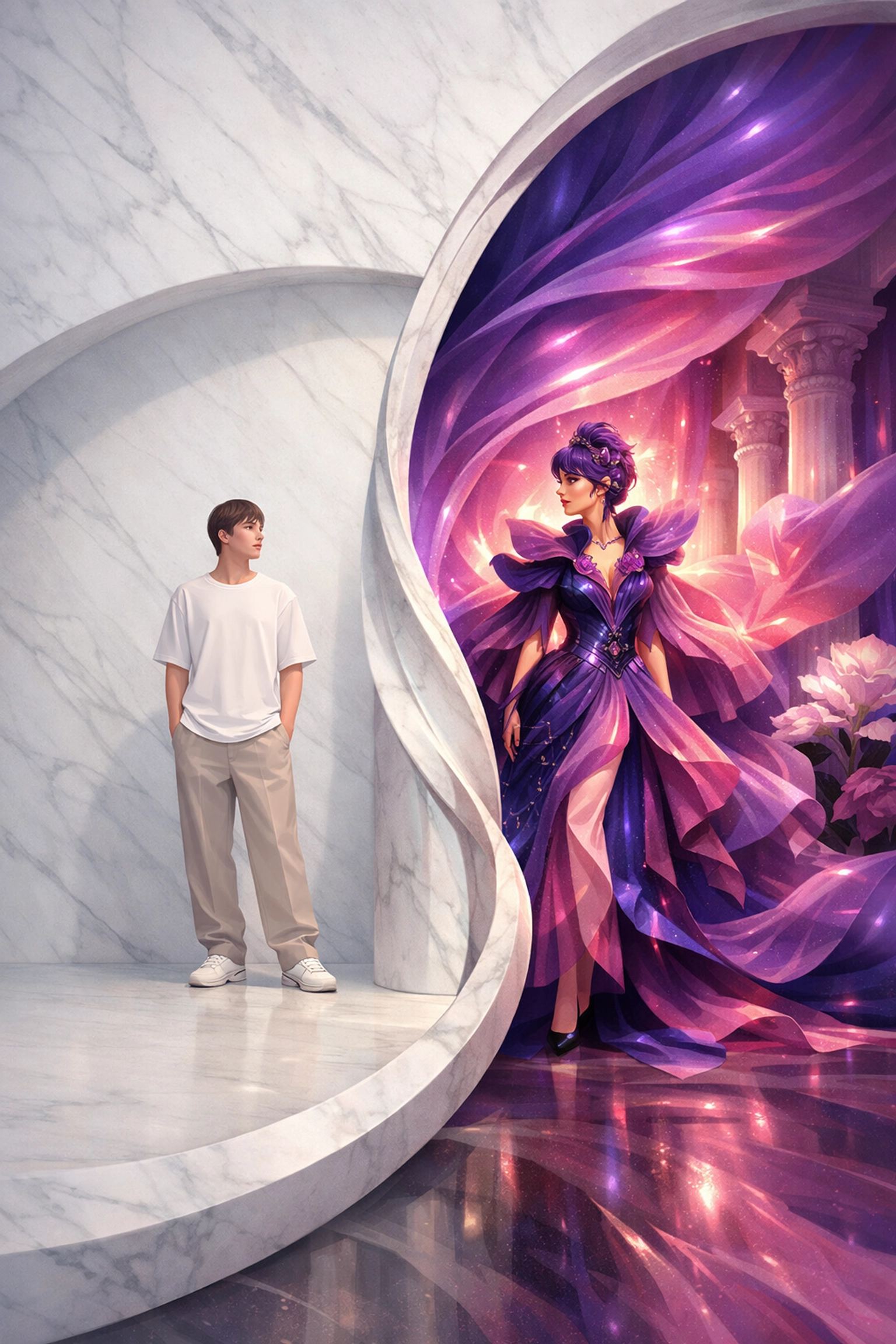 Guest transformed into a luxury fashion editorial using AI photo booth software