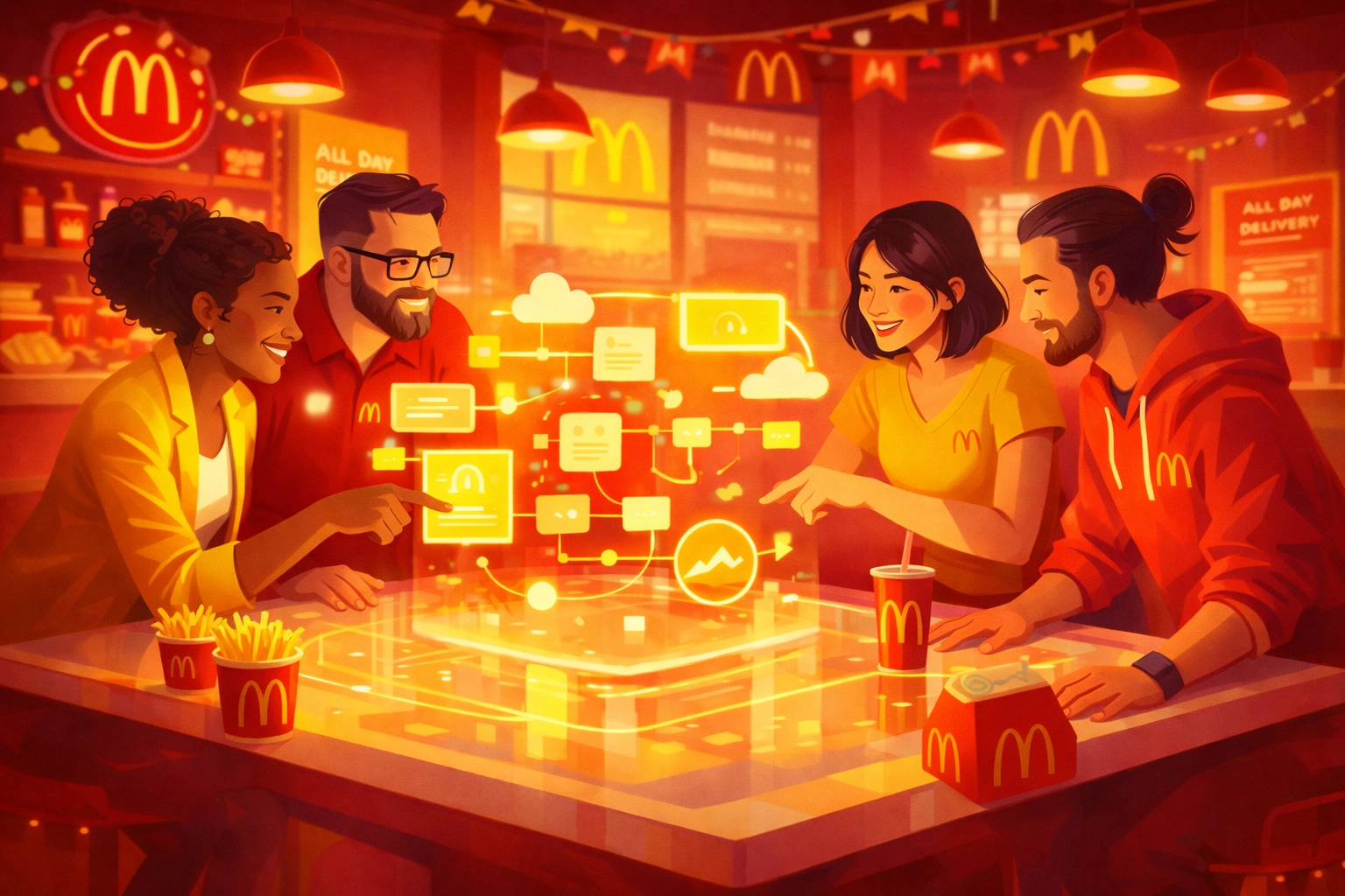 Event technology professionals collaborating on a branded photo booth software workflow inside Pictor's iPad photo booth app