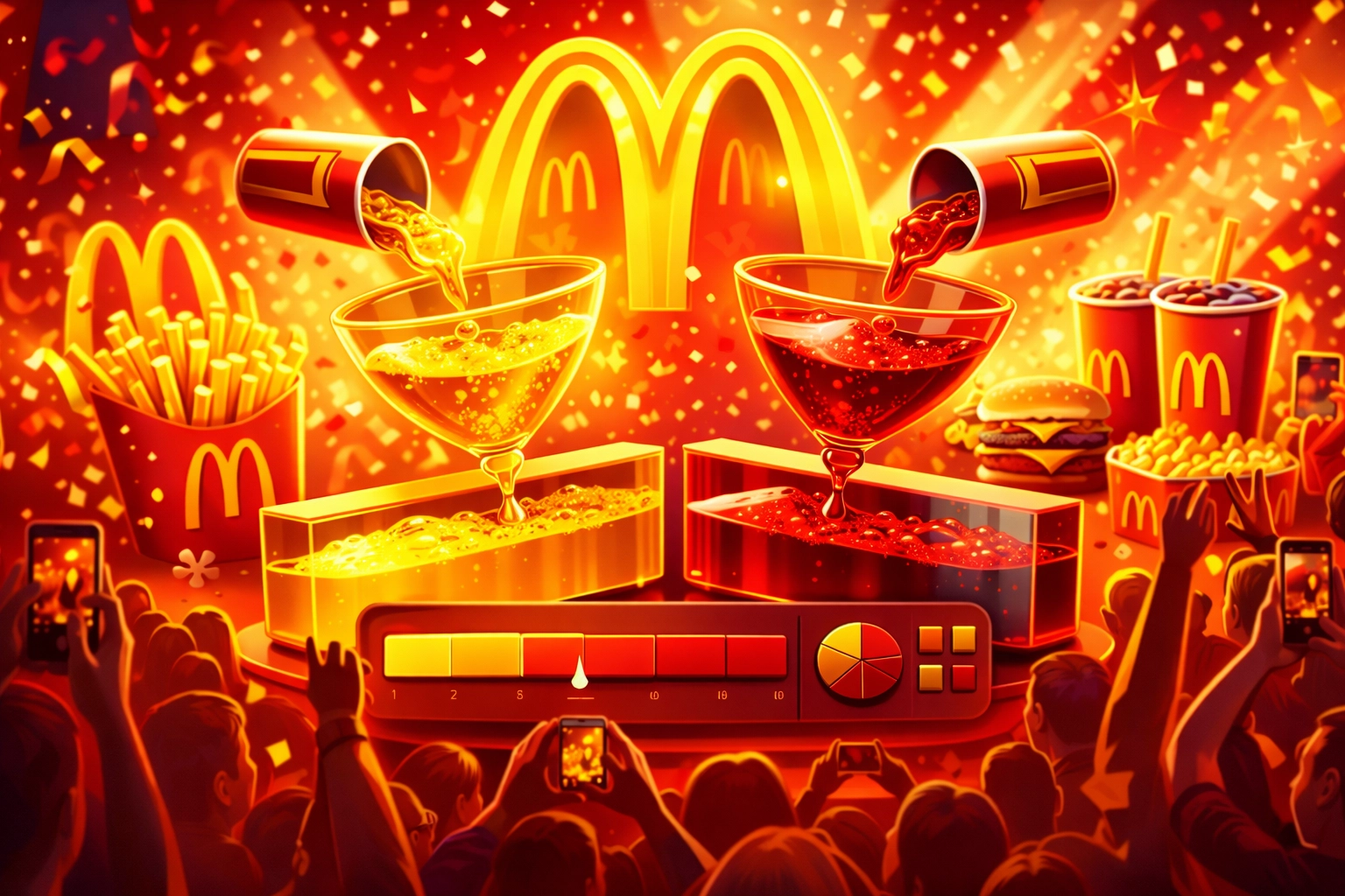 Pictor photo booth software UI showing the global styles and branding panel configured for a McDonald's corporate event activation