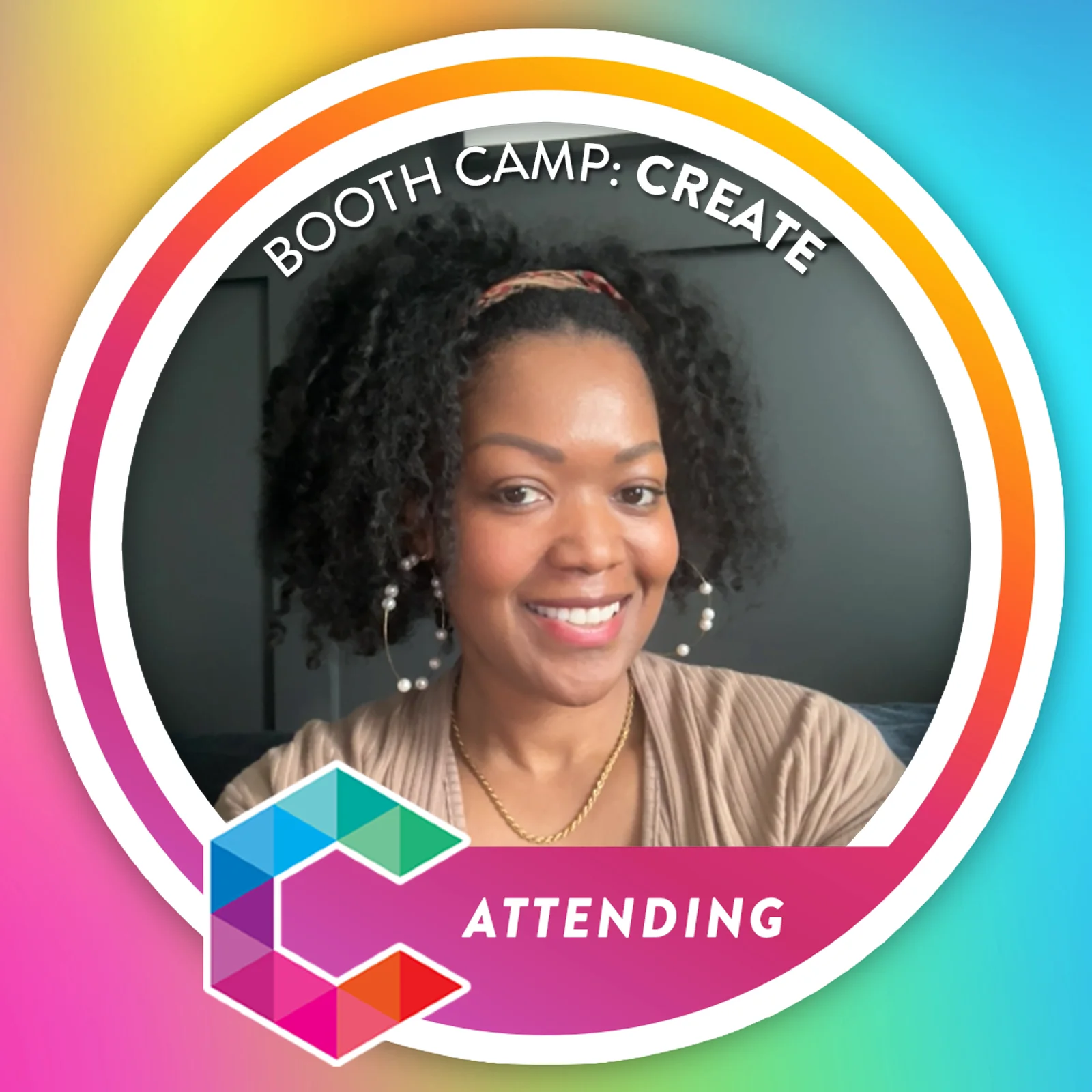 Booth Camp: Create attendee badge with colorful gradient frame