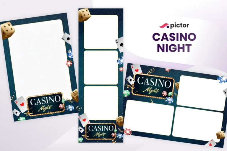 Casino Night photo booth template: print layouts and strip from the Pictor Marketplace