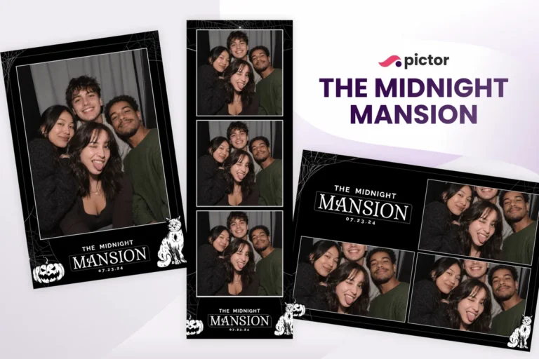 The Midnight Mansion photo booth template: print layouts and strip from the Pictor Marketplace