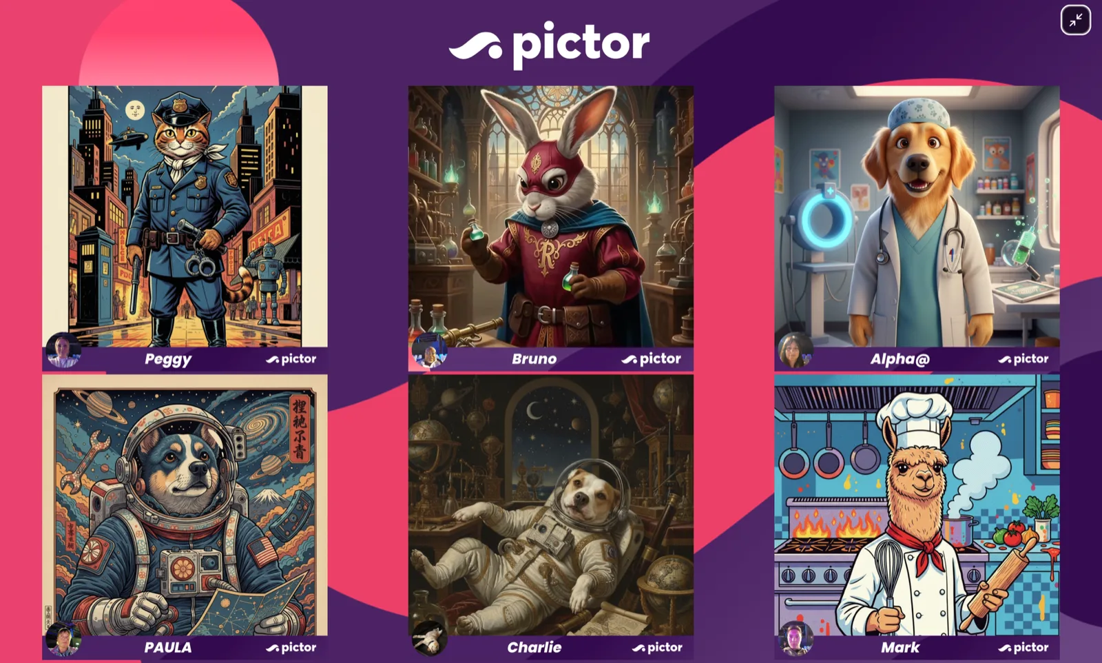 PBX Europe 2026 Recap: Both Talks, Both Decks 12 Second screen of pet portraits from the live Pictor slideshow at PBX Europe 2026
