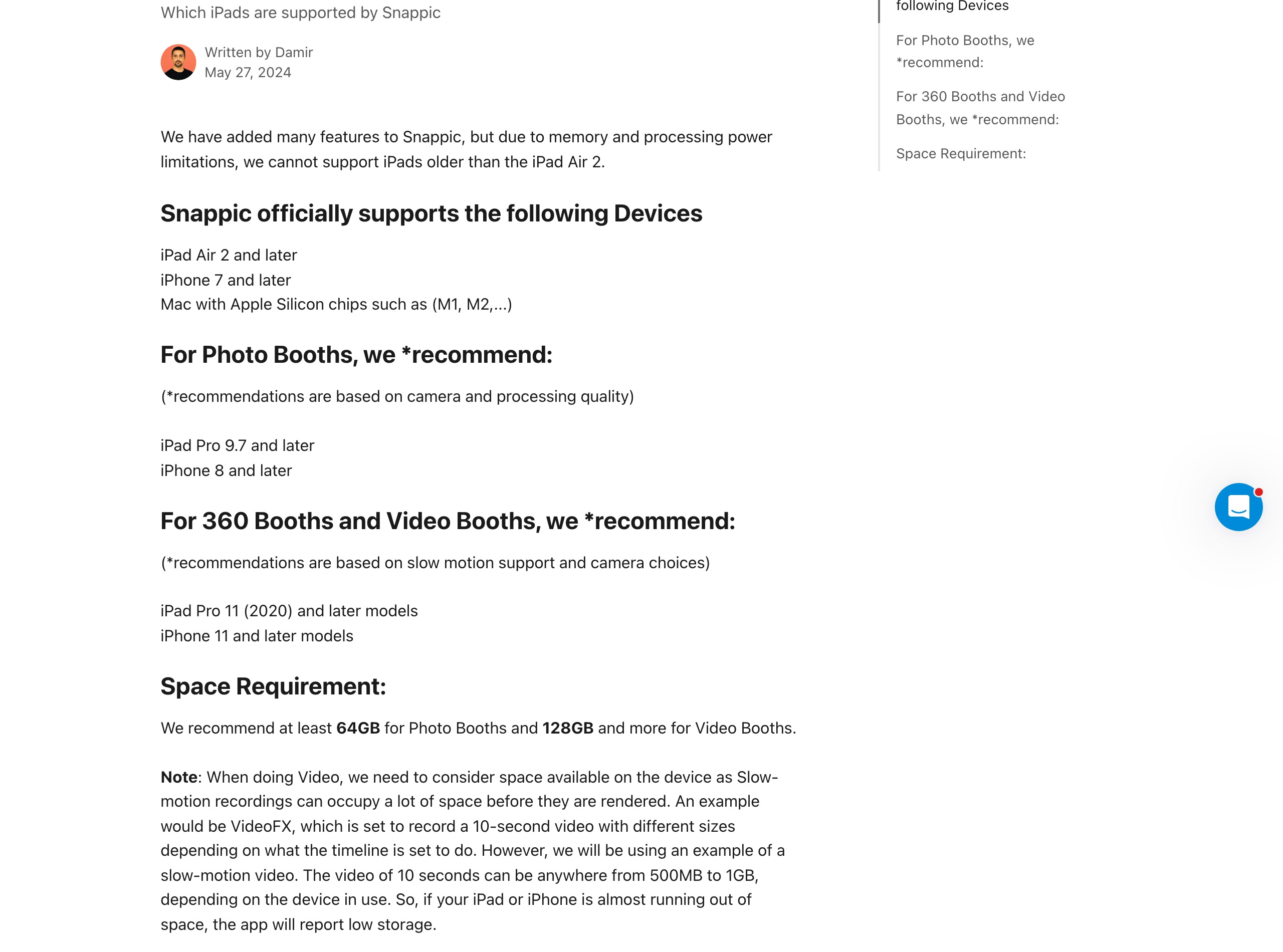 Pictor vs Snappic: An Honest Comparison for Photo Booth Operators 5 Snappic help centre on 2026-09-13: officially supported devices are iPad Air 2 and later, iPhone 7 and later, and Mac with Apple Silicon