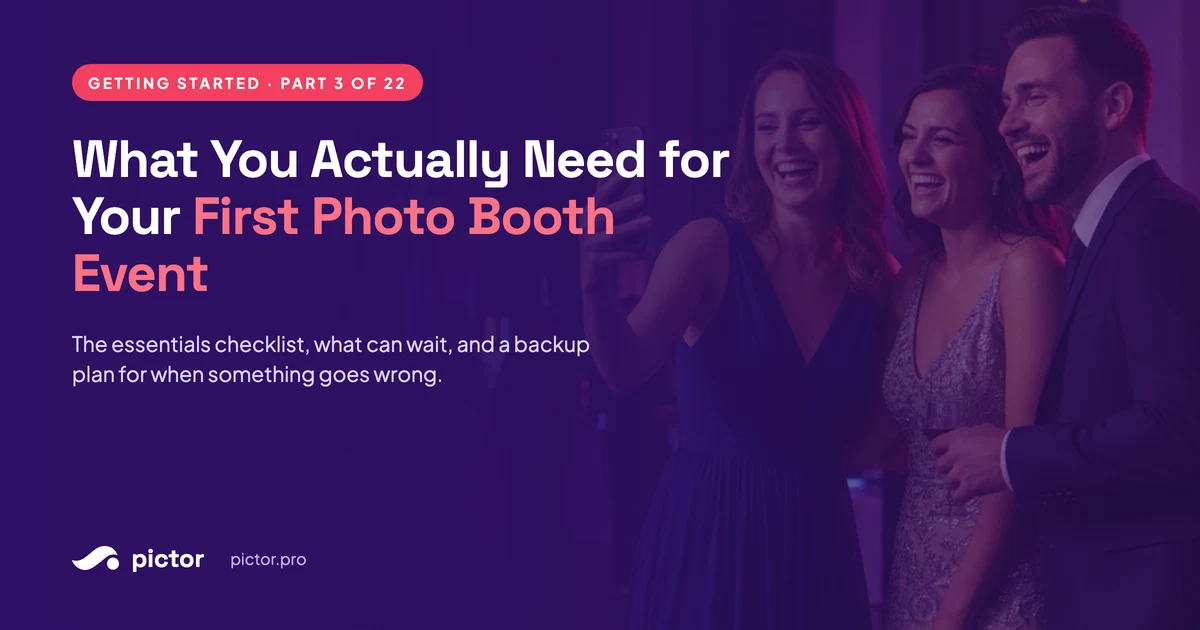 Checklist for a first photo booth event title card