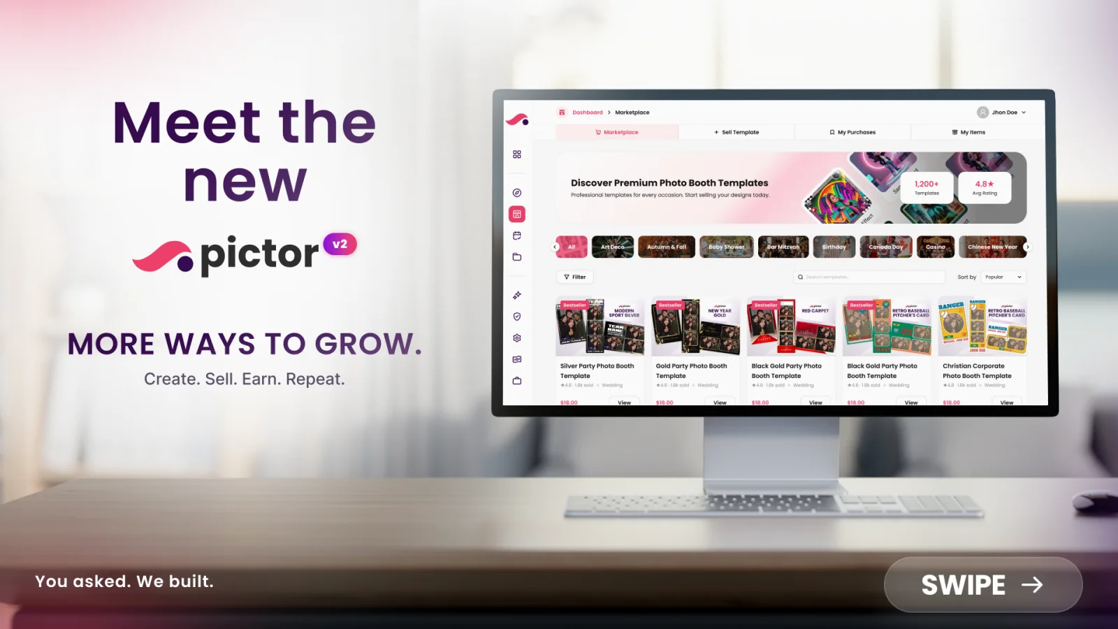 Pictor v2: A Complete Rebuild, Now Live 5 Pictor v2 template marketplace: create, sell and earn from photo booth templates